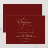 Kerstfeest met mooie gouden en rode kalligrafie kaart (Voorkant / Achterkant)