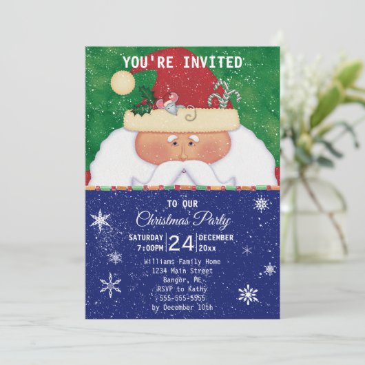 Kerstfeest met muis kaart (Staand voorkant)