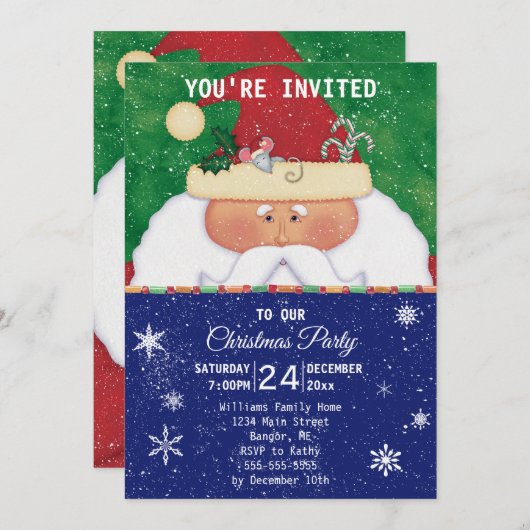 Kerstfeest met muis kaart (Voorkant / Achterkant)