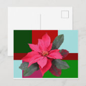 Kerstfeest met patchwork - Poinsettia Briefkaart (Voorkant / Achterkant)