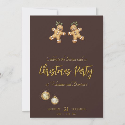 Kerstfeest met peperkoek op Coffee Brown Kaart (Voorkant)