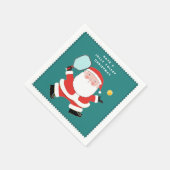 Kerstfeest met pickleball servet (Hoek)