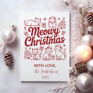Kerstfeest met poezen feestdagenkaart
