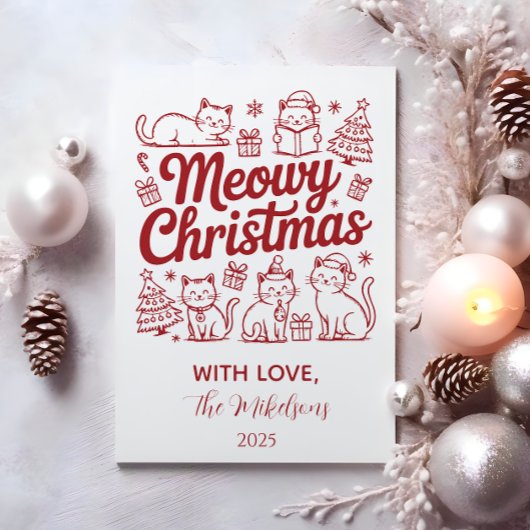 Kerstfeest met poezen feestdagenkaart