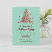 Kerstfeest met polka stippen kerstboom kaart (Staand voorkant)