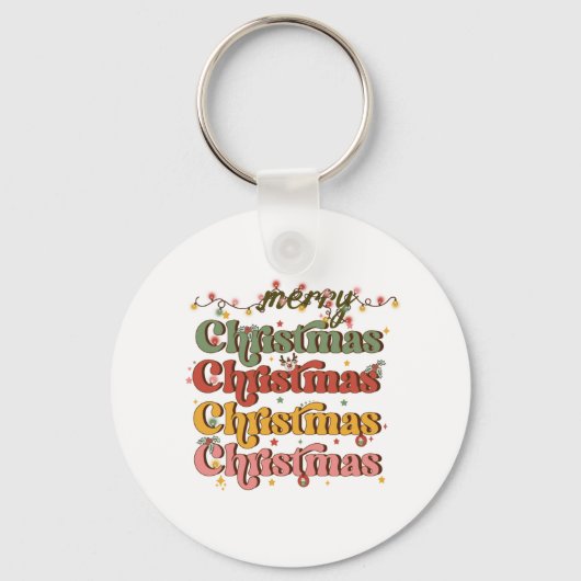 Kerstfeest met prettige kerst sleutelhanger (Voorkant)