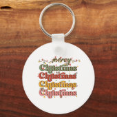 Kerstfeest met prettige kerst sleutelhanger (Voorkant)