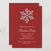 Kerstfeest met Red Crystal Snowflake Kaart (Voorkant / Achterkant)