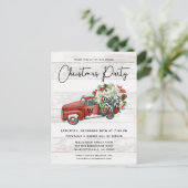  kerstfeest met Red Truck Rustic Feestdagenkaart (Staand voorkant)