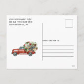  kerstfeest met Red Truck Rustic Feestdagenkaart (Achterkant)