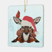 KERSTFEEST MET REE & KARDINAAL KERAMISCH ORNAMENT (Links)