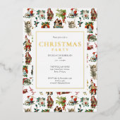  kerstfeest met Retro Gold Folie Feestdagenkaart (Voorkant)