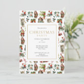 Kerstfeest met retro vintage sfeer kaart (Staand voorkant)