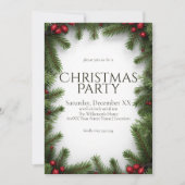 Kerstfeest met rode bessen en dennen kaart (Voorkant)