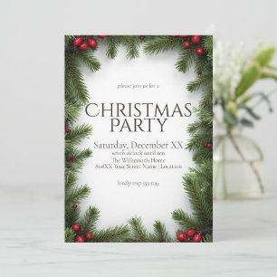 Kerstfeest met rode bessen en dennen kaart