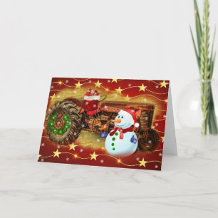 kerstfeest met rode Boerderijen Feestdagen Kaart