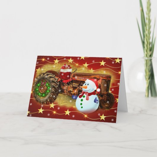  kerstfeest met rode Boerderijen Feestdagen Kaart (Voorkant)