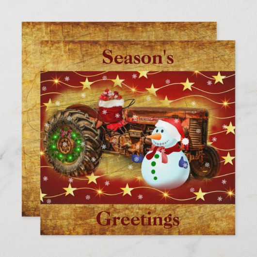  kerstfeest met rode Boerderijen Feestdagenkaart (Voorkant / Achterkant)