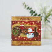  kerstfeest met rode Boerderijen Feestdagenkaart (Staand voorkant)