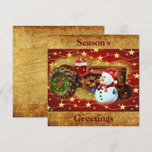 kerstfeest met rode Boerderijen Feestdagenkaart