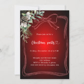 Kerstfeest met rode dennen groen kaart (Voorkant)