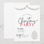 Kerstfeest met rode en grijze kalligrafie kaart (Voorkant / Achterkant)