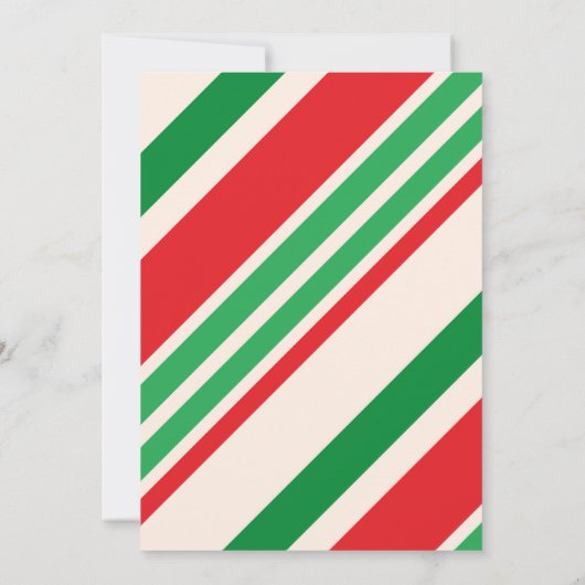 Kerstfeest met rode en groene strepen kaart (Achterkant)