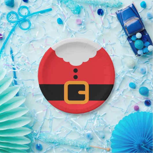 Kerstfeest met rode en witte kerstfeestjes papieren bordje (Feest)