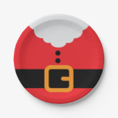 Kerstfeest met rode en witte kerstfeestjes papieren bordje (Voorkant)