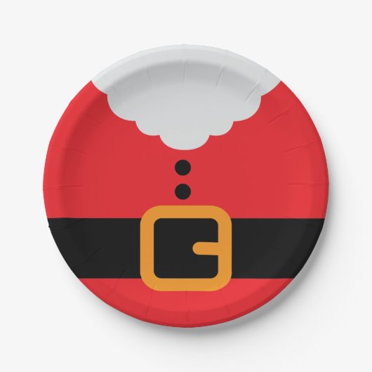 Kerstfeest met rode en witte kerstfeestjes papieren bordje (Voorkant)