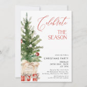 kerstfeest met rode kalligrafie kaart (Voorkant)