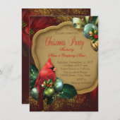 Kerstfeest met rode kardinaal kaart (Voorkant / Achterkant)