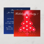 KERSTFEEST MET RODE KERSTBOOM blauw wit Kaart (Voorkant / Achterkant)