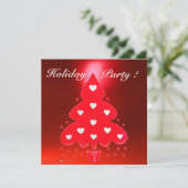 KERSTFEEST MET RODE KERSTBOOM blauw wit Kaart (Staand voorkant)