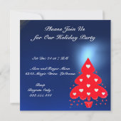 KERSTFEEST MET RODE KERSTBOOM blauw wit Kaart (Achterkant)