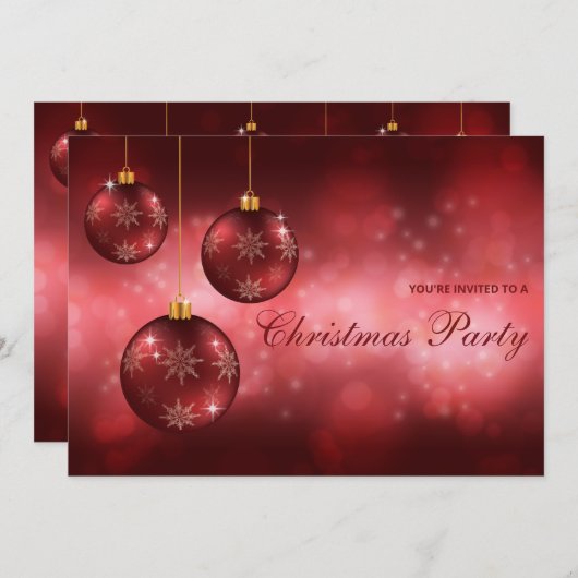 Kerstfeest met rode kerstfeestjes kaart (Voorkant / Achterkant)