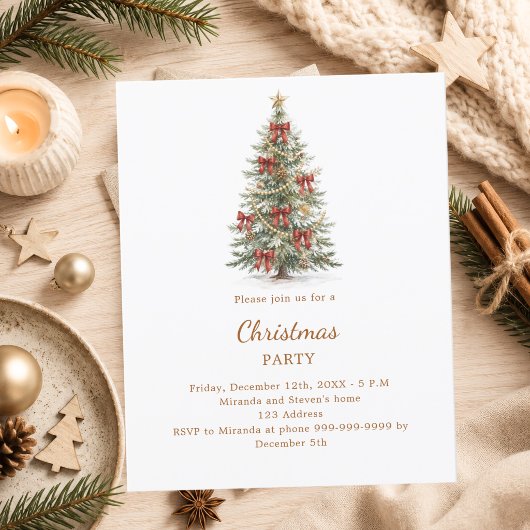 Kerstfeest met rode linten Kerstfeest Partij