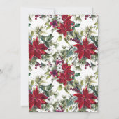 Kerstfeest met Rode Poinsettia Hulst en Pijnboom Kaart (Achterkant)