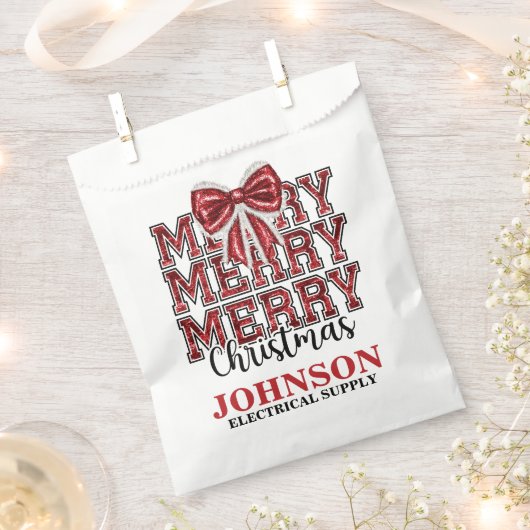 Kerstfeest met Rode Strik Kantoorfeest Bedankzakje (Geknipt)