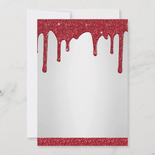 kerstfeest met rood glitter kaart (Achterkant)