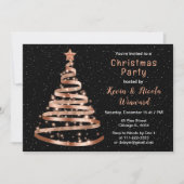 Kerstfeest met roos Gold en zwarte ribbon Kaart (Voorkant)