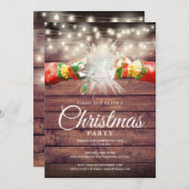 Kerstfeest met Rustieke Hout Thema Kaart (Voorkant / Achterkant)