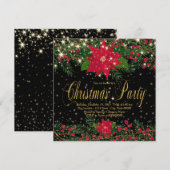 Kerstfeest met Rustieke Rode Poinsettia Kaart (Voorkant / Achterkant)