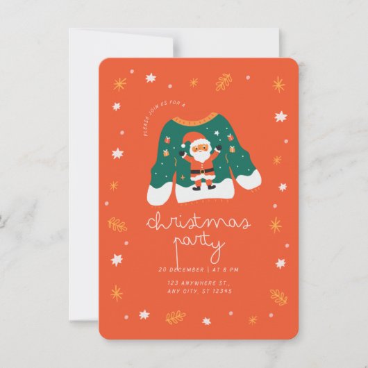 Kerstfeest met Santa Invitation Kaart (Voorkant)