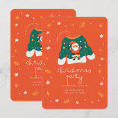 Kerstfeest met Santa Invitation Kaart (Voorkant / Achterkant)