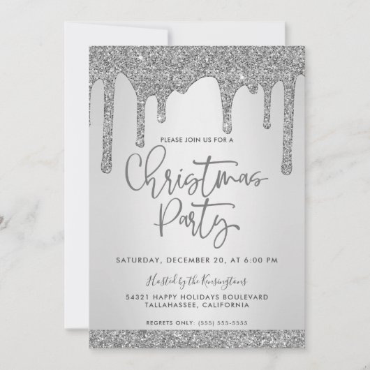 kerstfeest met Silver Driving Glitter-kerstfeest Kaart (Voorkant)