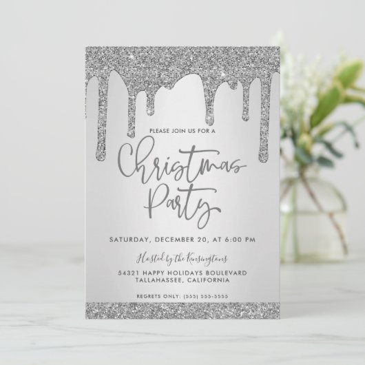 kerstfeest met Silver Driving Glitter-kerstfeest Kaart (Staand voorkant)