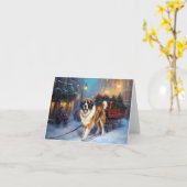 Kerstfeest met Sint Bernard Kaart (Gele Bloem)