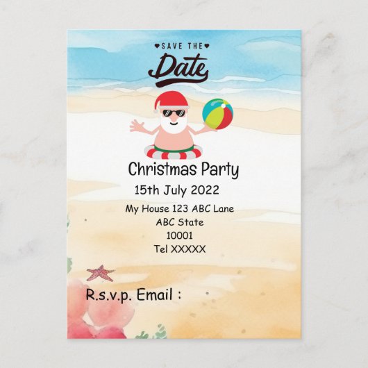 Kerstfeest met Sinterklaas Bewaar de datum Briefkaart (Voorkant)