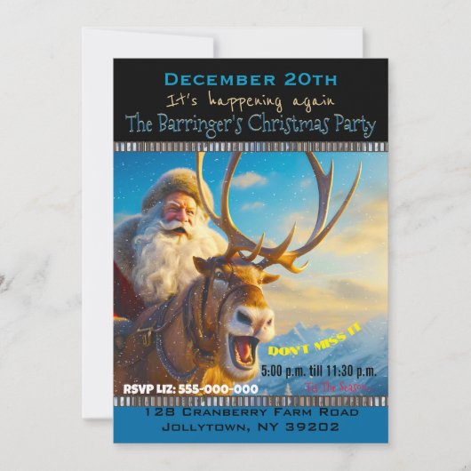 Kerstfeest met Sinterklaas en rendieren Kaart (Voorkant)